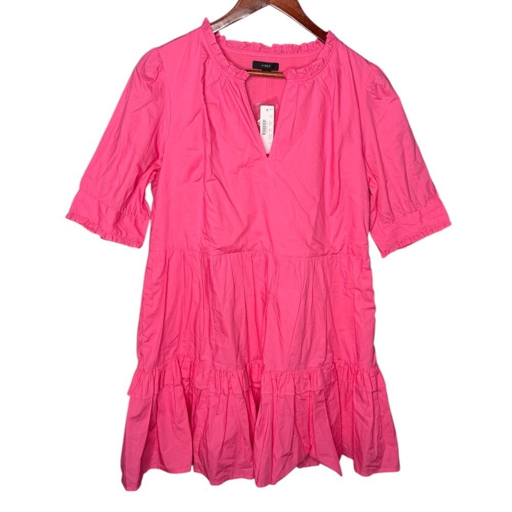 NWT J. Crew Ruffleneck Tiered Popover Dress - Picture 2 of 10